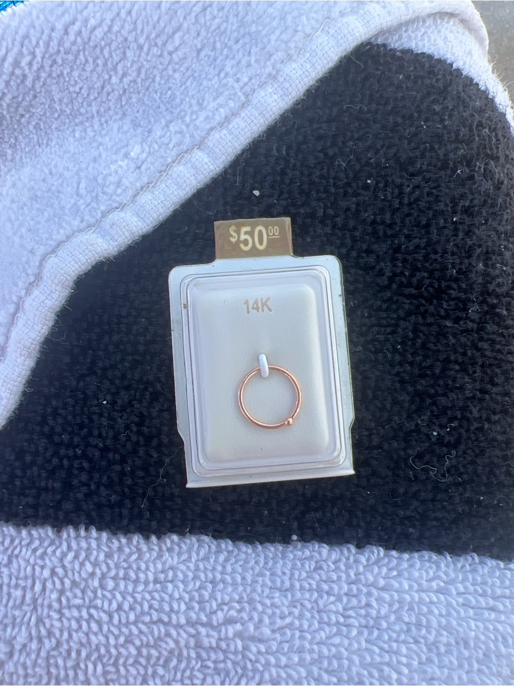 Nwt 14k Rose Gold Nose Ring Hoop  14k